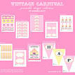 Vintage Carnival Circus Party Printables Collection - Pink Yellow